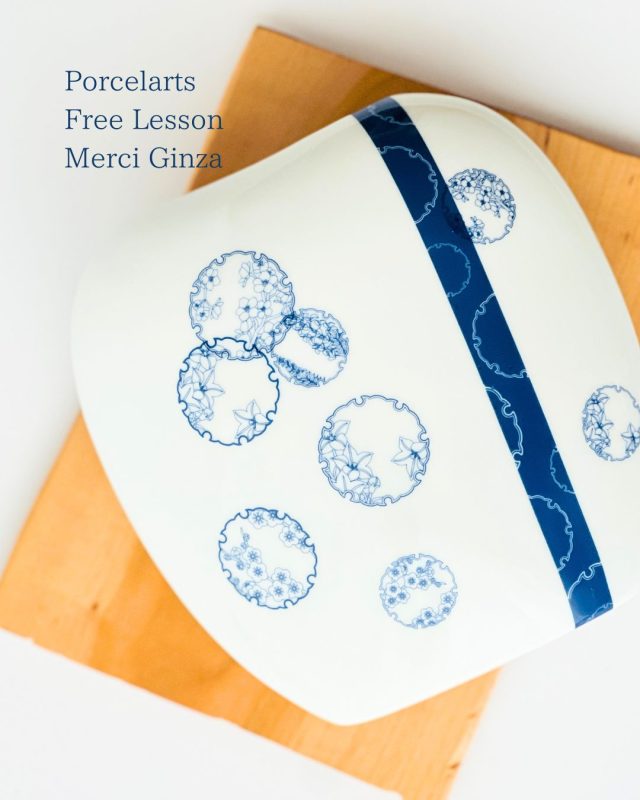 ポーセラーツ　銀座　フリーレッスン　花瓶　メルシー銀座 (3)